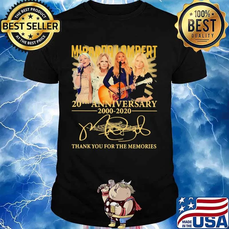 Miranda lambert 20th anniversary 2000 2020 thank for the memories signatures shirt