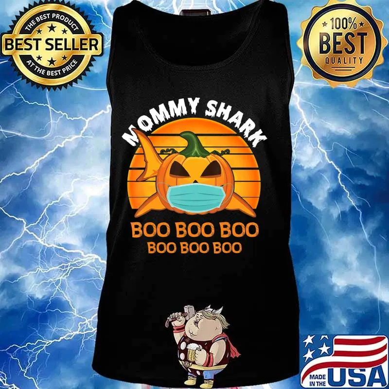 Mommy Shark Boo Boo Shirt Pumpkin Halloween Mother Gift T-Shirt Tank top