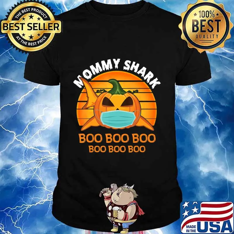 Mommy Shark Boo Boo Shirt Pumpkin Halloween Mother Gift T-Shirt