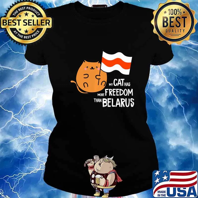 My Cat Has More Freedom Than Belarus 2020 Pogonya Protest Premium T-Shirt Ladies tee
