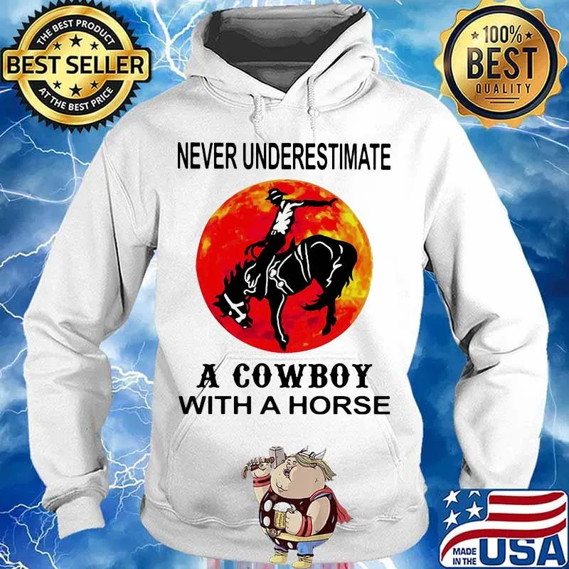Never underestimate a cowboy with a horse moon blood halloween s Hoodie