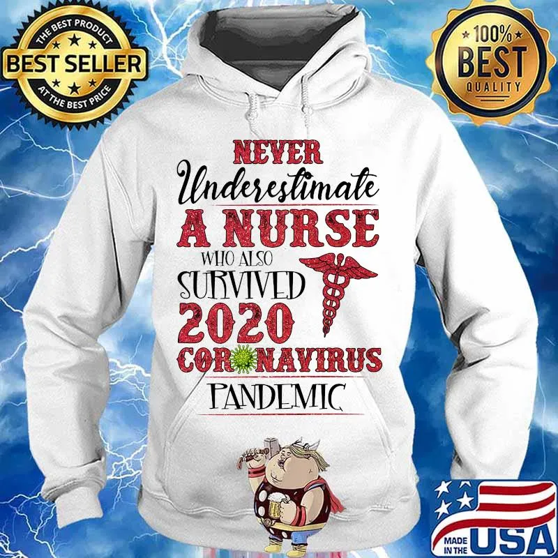 Never underestimate a nurse who also survived 2020 coronavirus pandemic s Hoodie