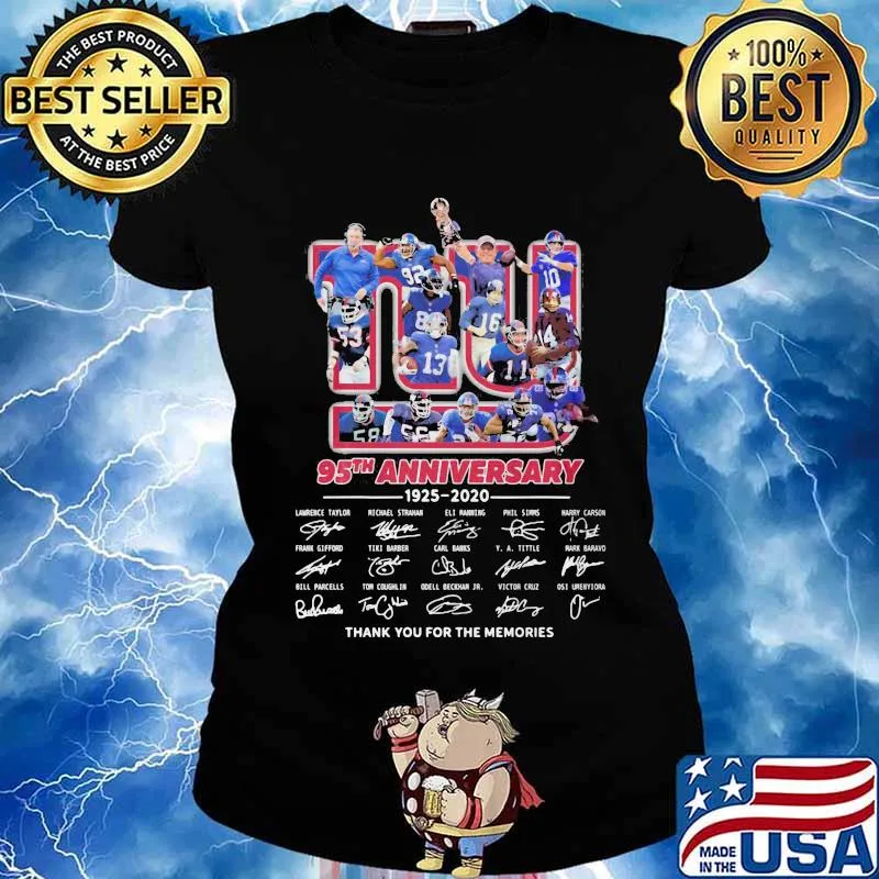 New york giants 95th anniversary 1925 2020 thank for the memories signatures s Ladies tee