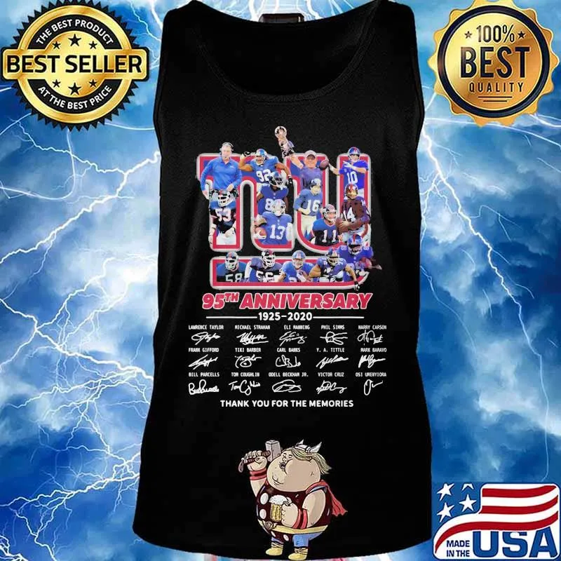 New york giants 95th anniversary 1925 2020 thank for the memories signatures s Tank top