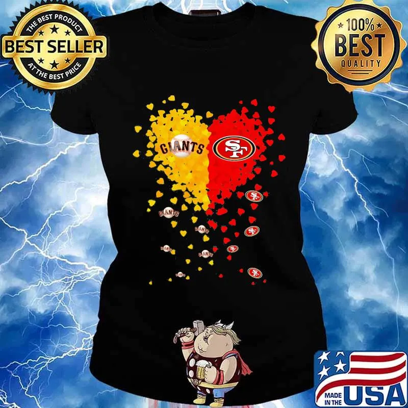 New york giants san francisco 49ers hearts s Ladies tee
