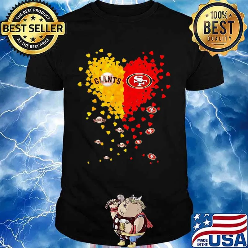 New york giants san francisco 49ers hearts shirt