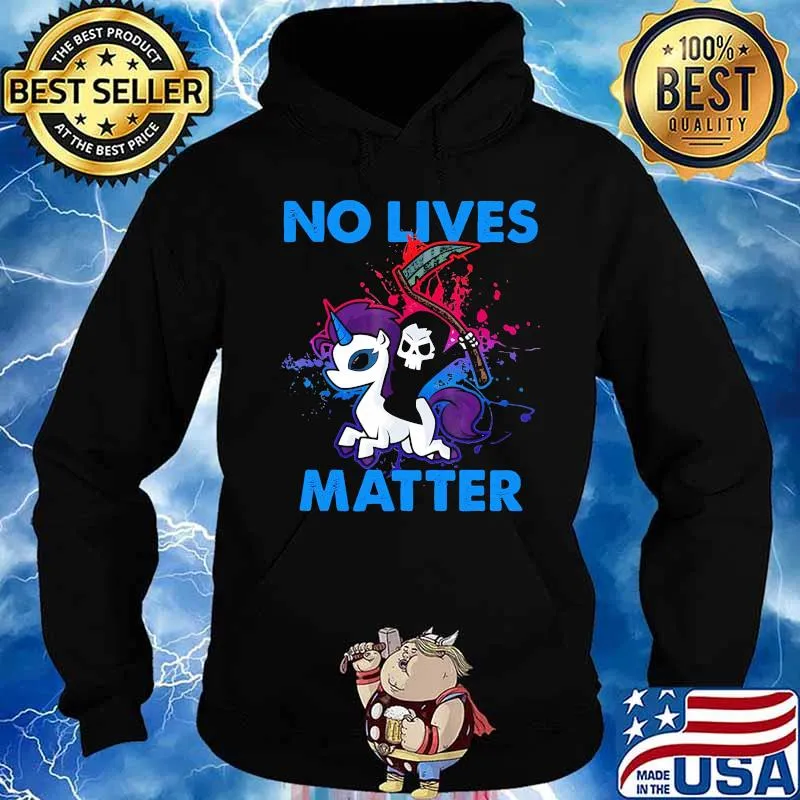 No Lives Matter Skeleton Riding Unicorn Shirt Hoodie