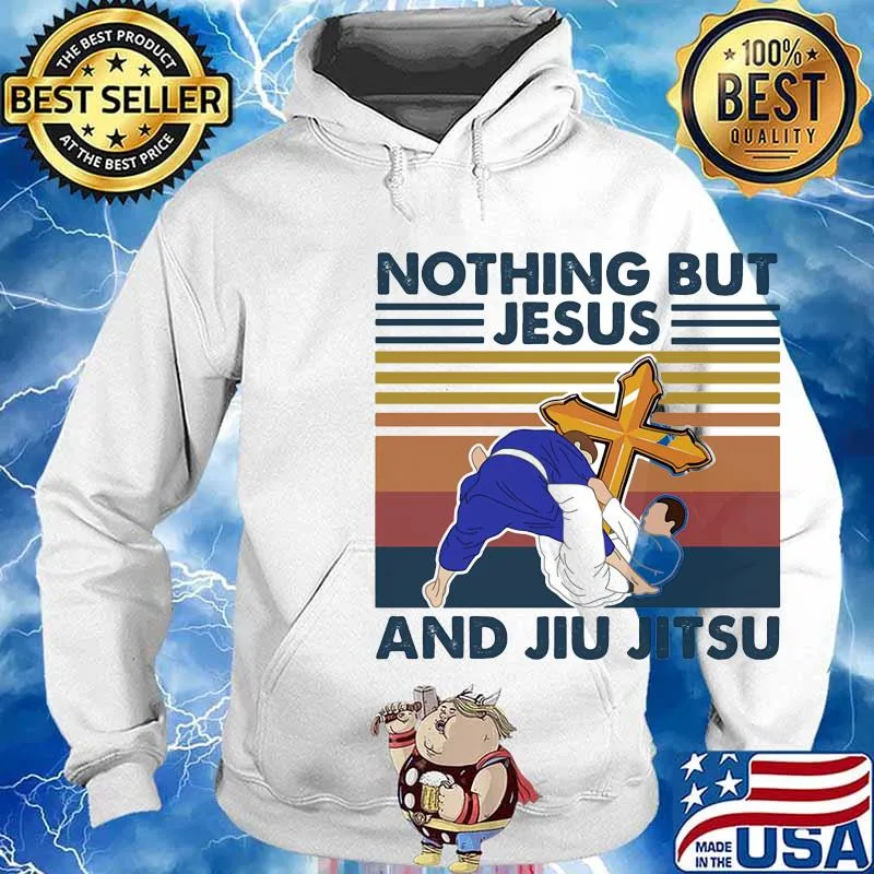 Nothing but jesus and jiu jitsu vintage retro s Hoodie