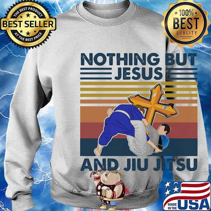 Nothing but jesus and jiu jitsu vintage retro s Sweater