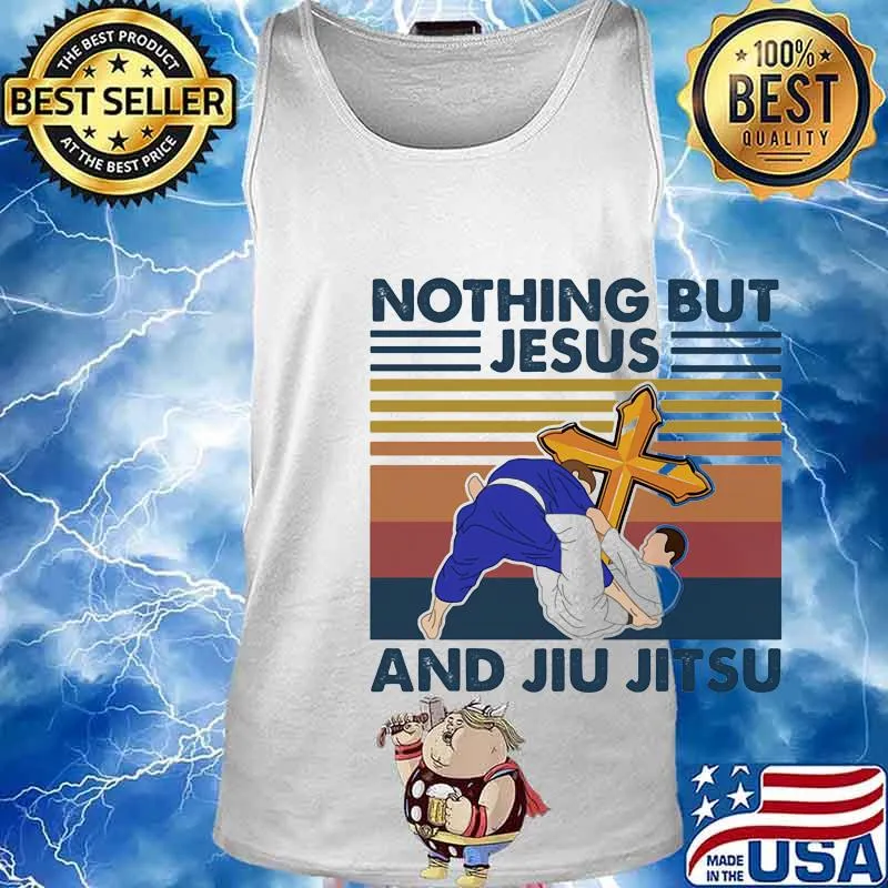 Nothing but jesus and jiu jitsu vintage retro s Tank top