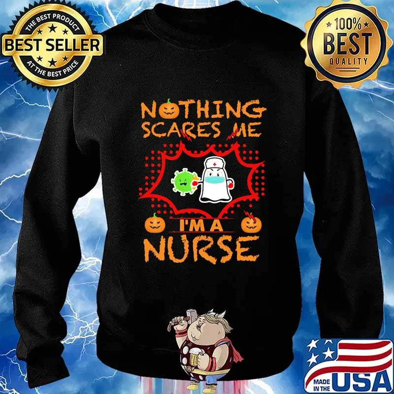 Nothing Scares Me I'm A Nurse Coronavirus Pumpkin Halloween Shirt Sweater