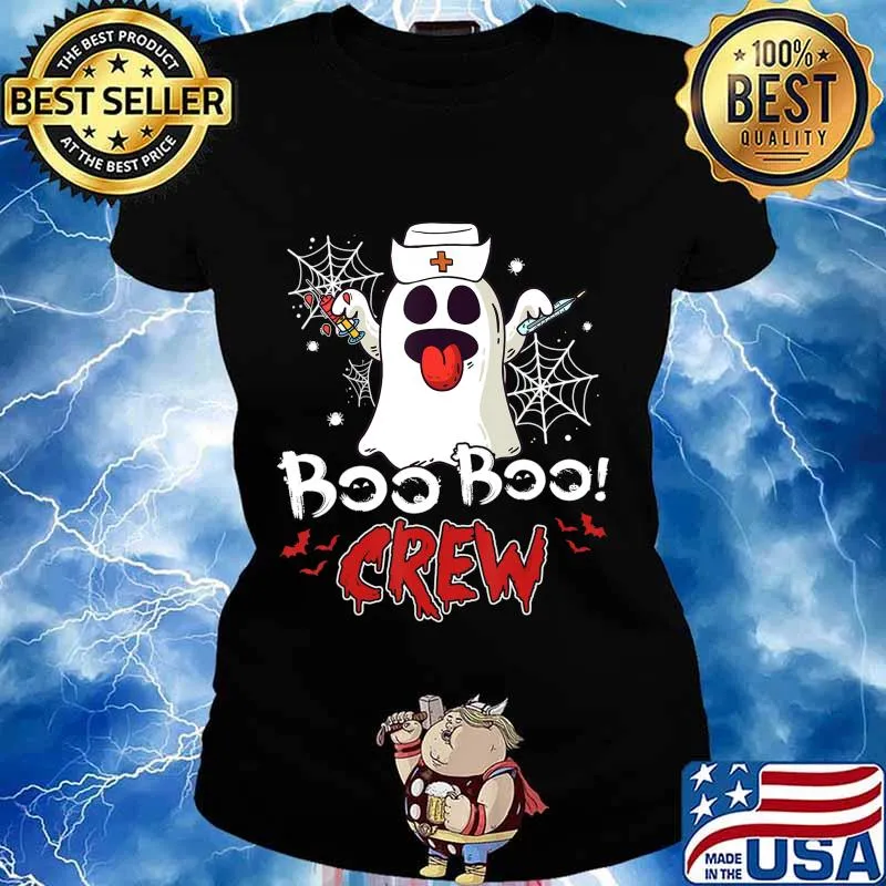 Nurse Boo Boo Crew Funny Ghost Nurse Costume Halloween T-Shirt Ladies tee