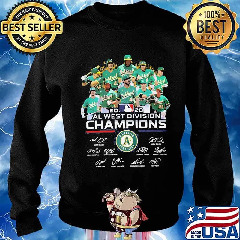 Oakland athletics 2020 al west division champions players signatures s Sweater