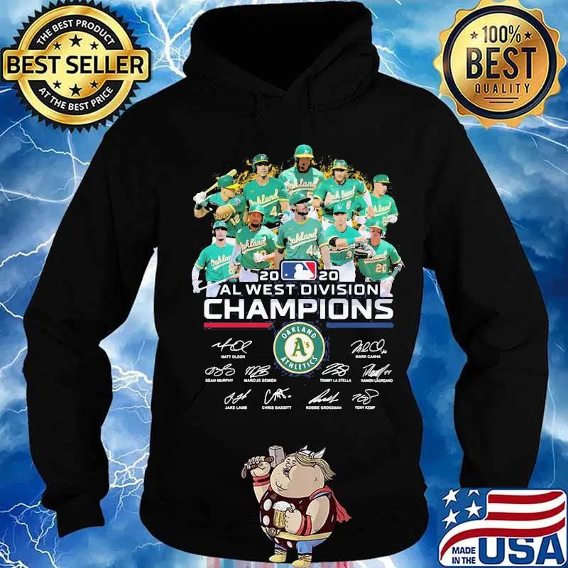 Oakland athletics 2020 al west division champions signatures s Hoodie