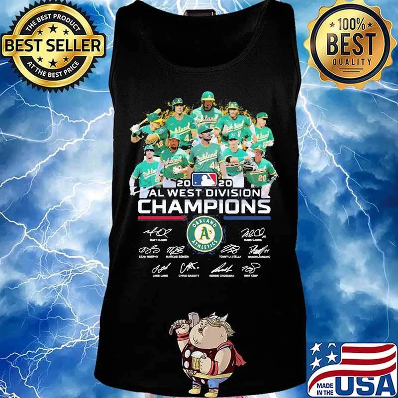 Oakland athletics 2020 al west division champions signatures s Tank top