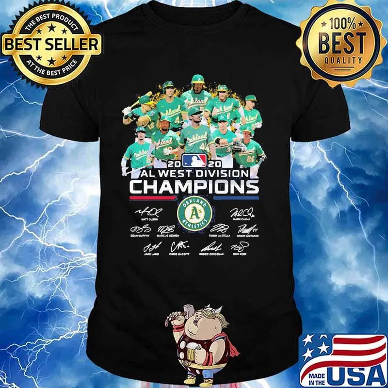 Oakland athletics 2020 al west division champions signatures shirt