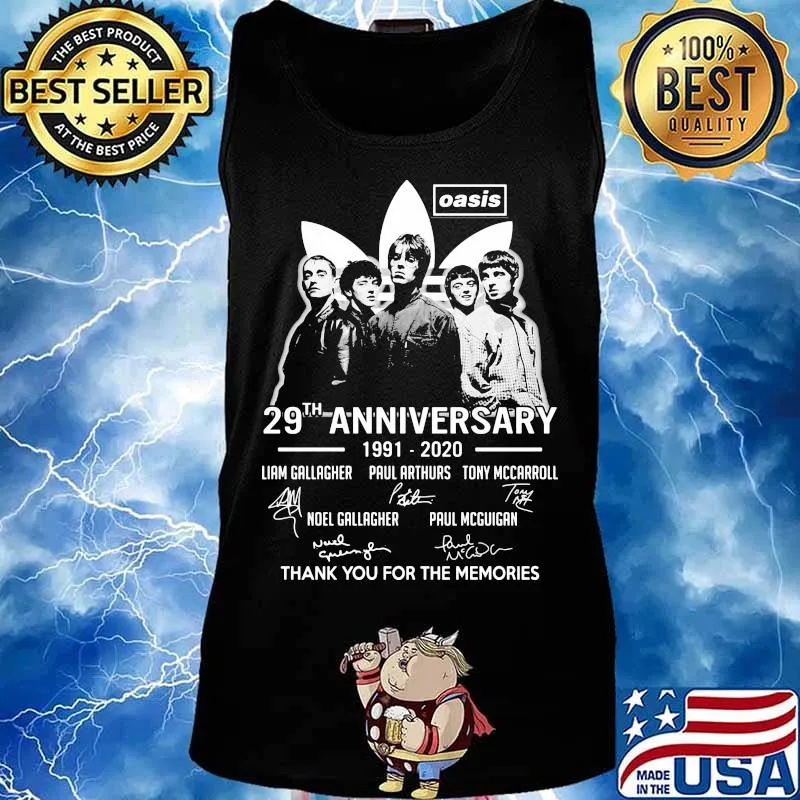 Oasis 29th anniversary 1991 2020 thank for the memories signatures s Tank top