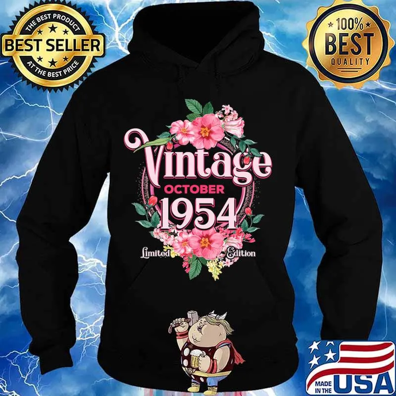 October 1954 Birthday Gift 66th Flowers Limited Edition T-Shirt Hoodie