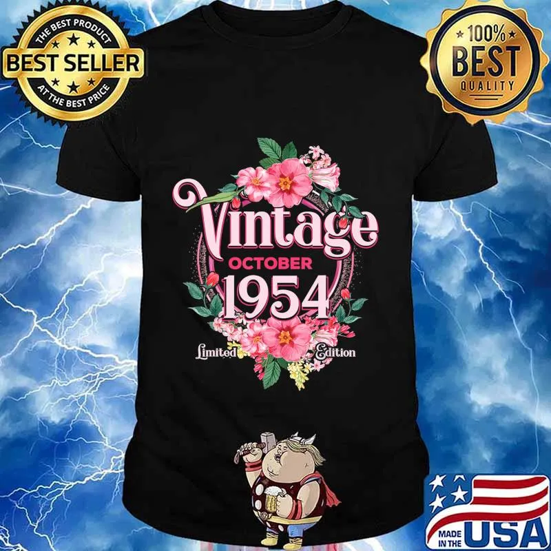 October 1954 Birthday Gift 66th Flowers Limited Edition T-Shirt