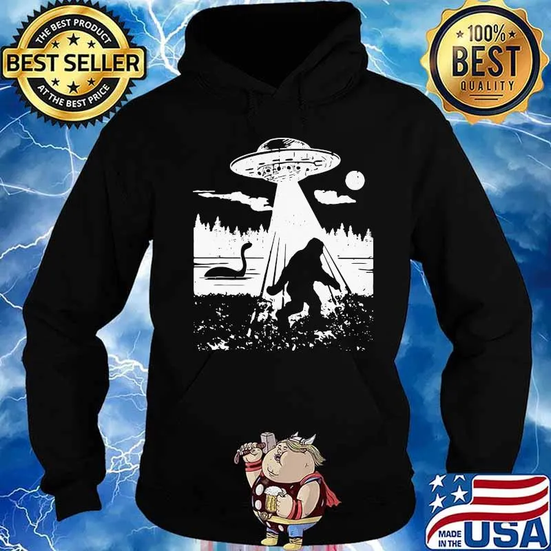 Official Bigfoot UFO Abduction Funny Sasquatch Aliens Shirt Hoodie