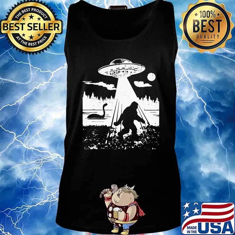 Official Bigfoot UFO Abduction Funny Sasquatch Aliens Shirt Tank top
