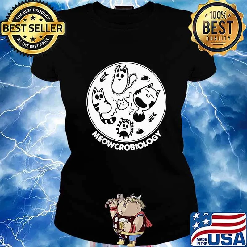 Official Cats Meowcrobiology Happy Halloween Shirt Ladies tee