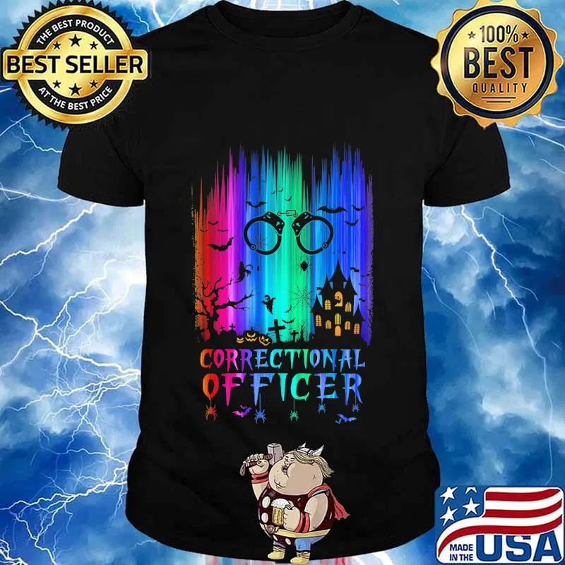 Official correctional officer colors bats pumpkin halloween shirt