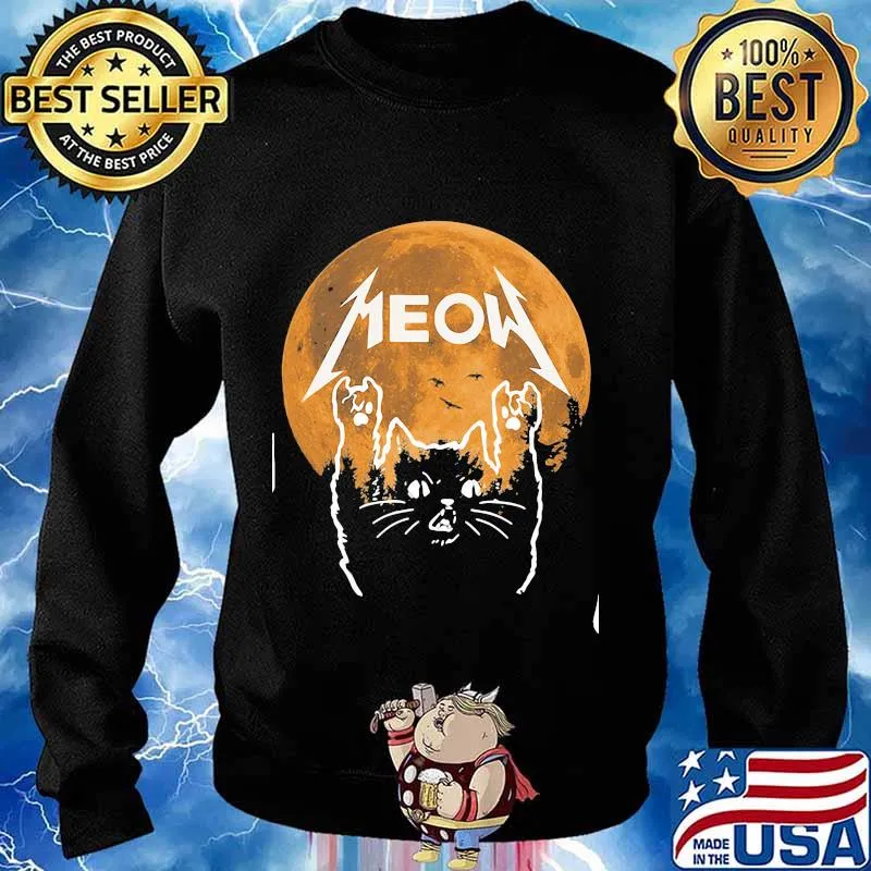 Official meow moon cat halloween s Sweater