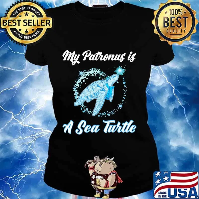 Official my patronus is a sea turtle bling quote s Ladies tee