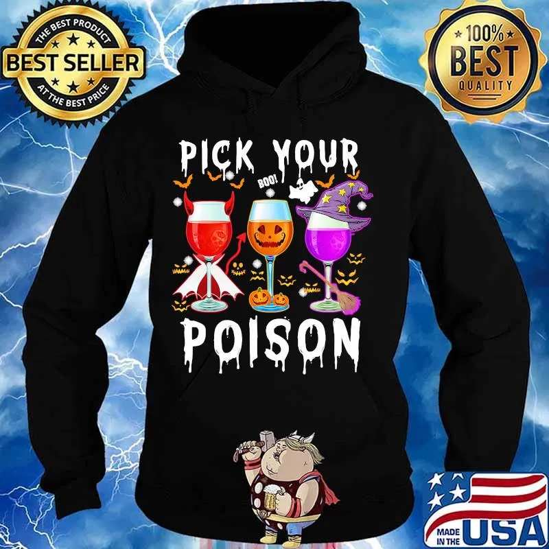 Official pick your boo poison wine halloween s Hoodie