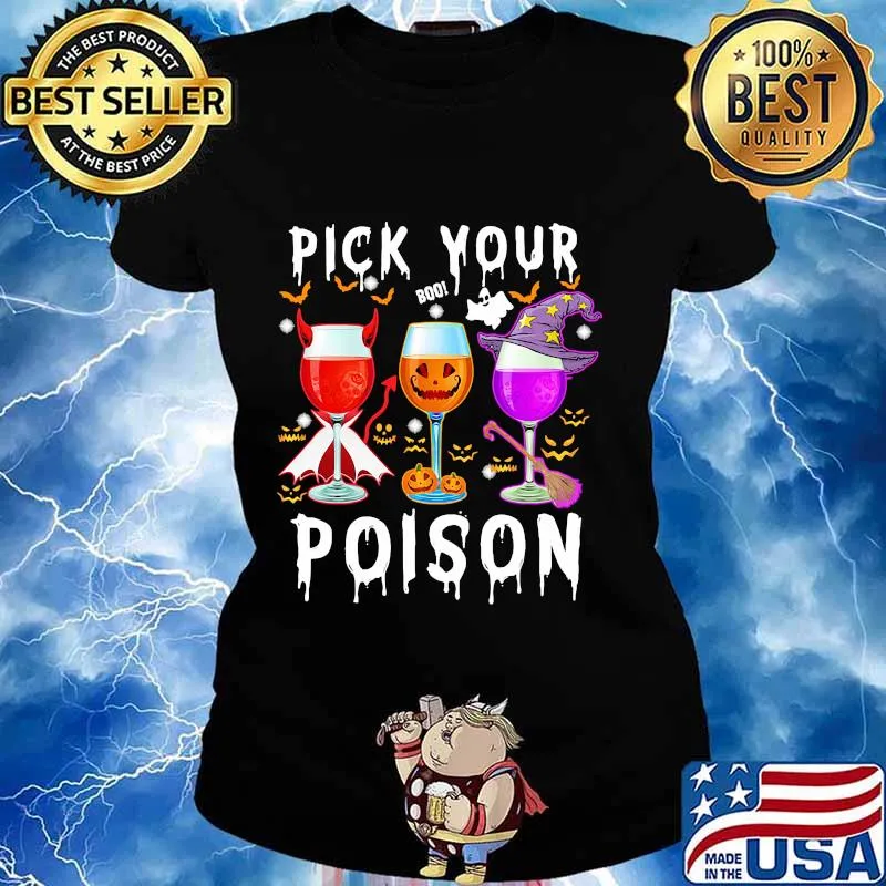 Official pick your boo poison wine halloween s Ladies tee