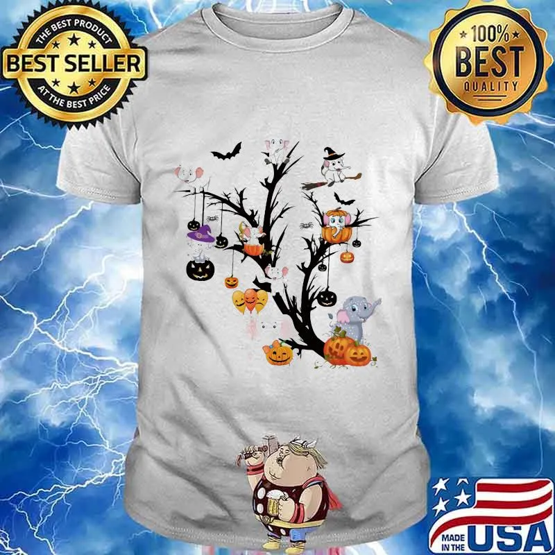 Official sticker funny pumpkin elephant halloween shirt