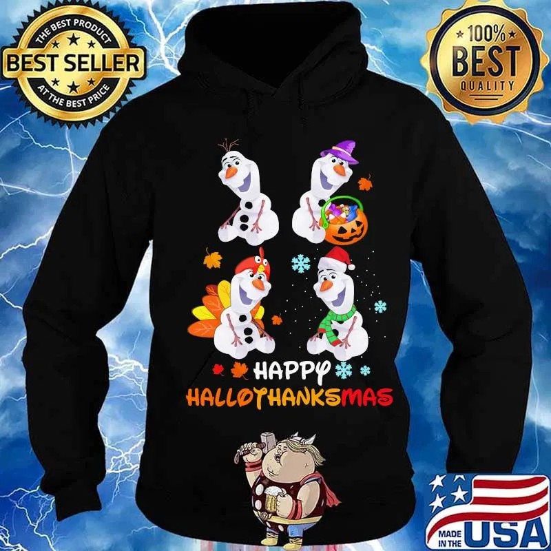 Olaf witch happy hallothanksmas halloween thanksgiving christmas s Hoodie