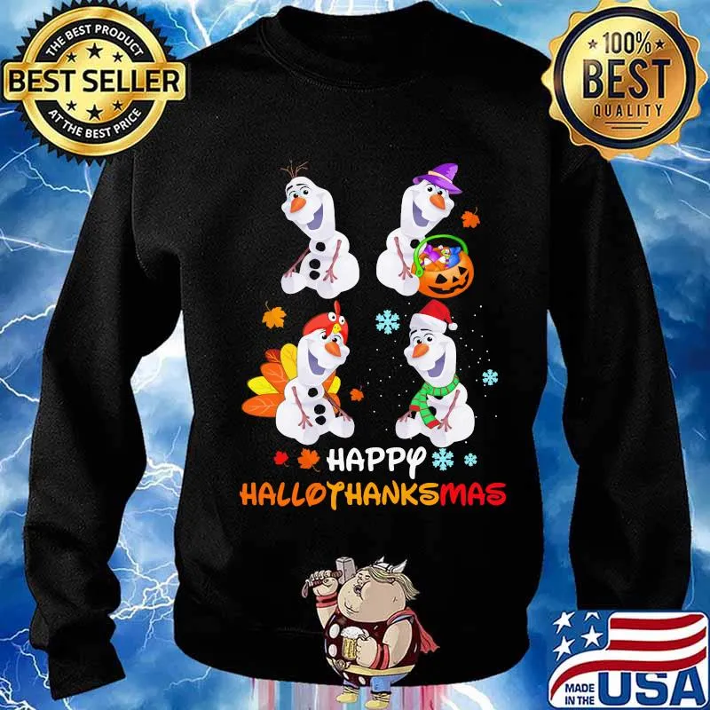 Olaf witch happy hallothanksmas halloween thanksgiving christmas s Sweater
