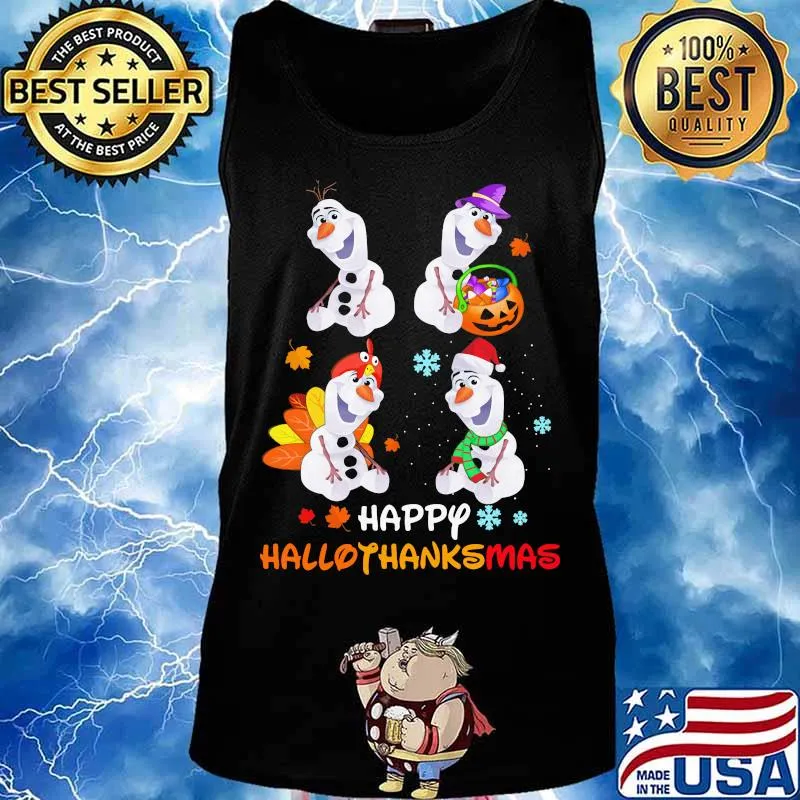 Olaf witch happy hallothanksmas halloween thanksgiving christmas s Tank top