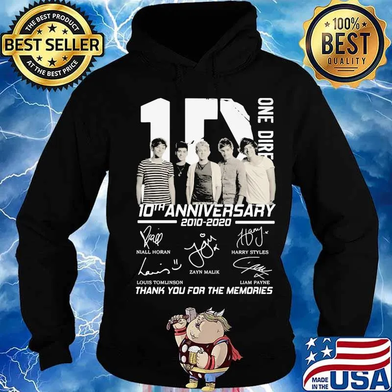 One direction 10th anniversary 2010 2020 thank for the memories signatures s Hoodie