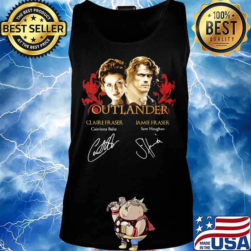 Outlander claire fraser caitriona note jamie fraser sam heughan signatures s Tank top