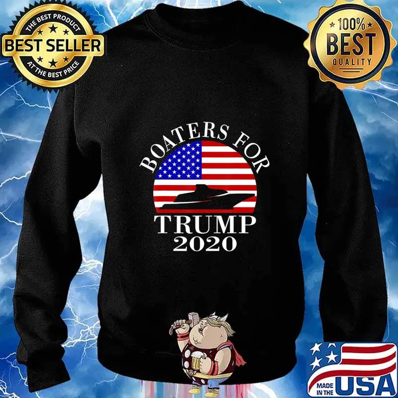 Patriotic Boaters For Trump 2020 US Flag T-Shirt Sweater