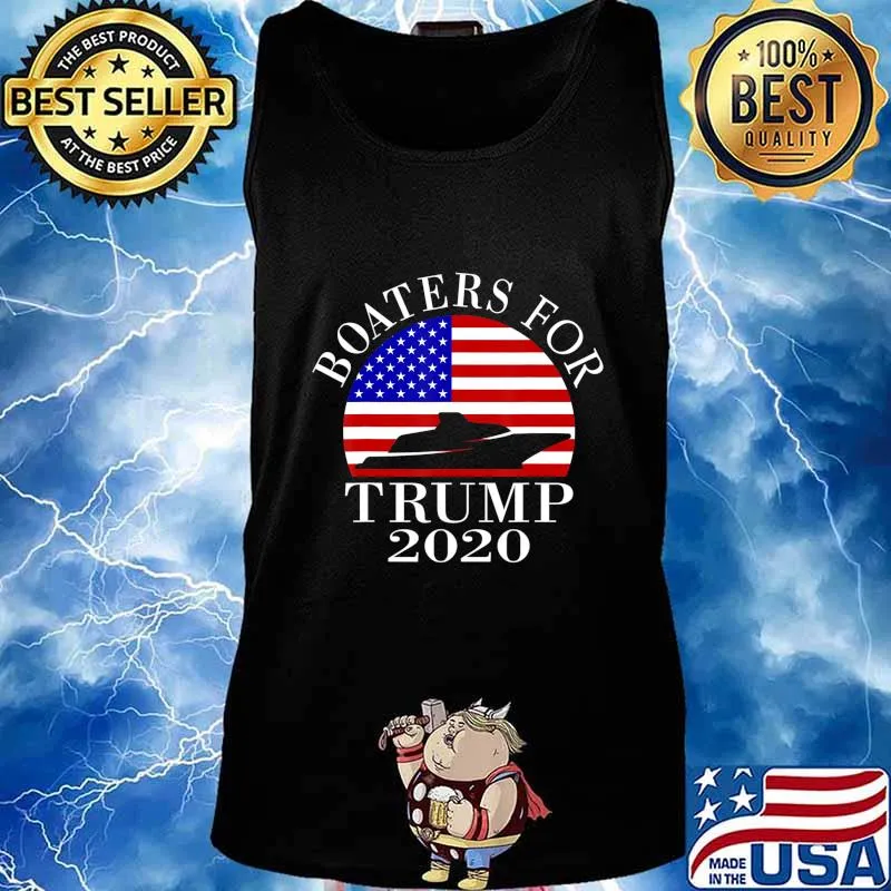 Patriotic Boaters For Trump 2020 US Flag T-Shirt Tank top