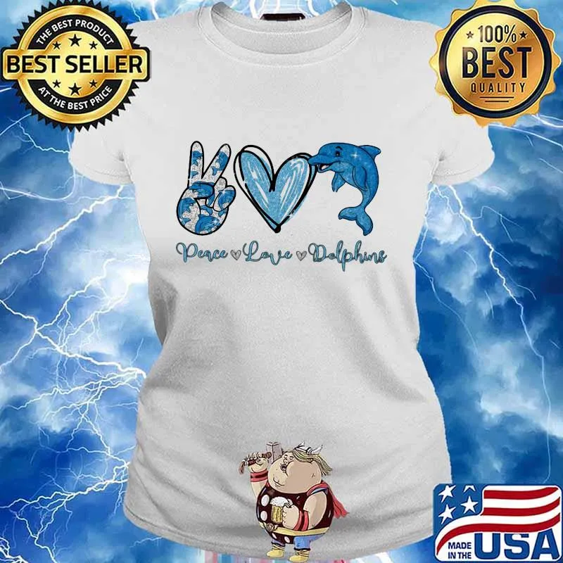 Peace love dolphins heart s Ladies tee