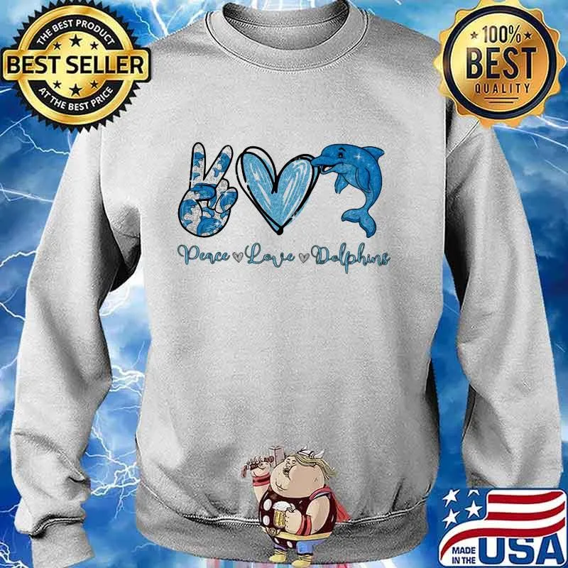 Peace love dolphins heart s Sweater
