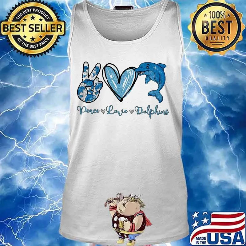 Peace love dolphins heart s Tank top