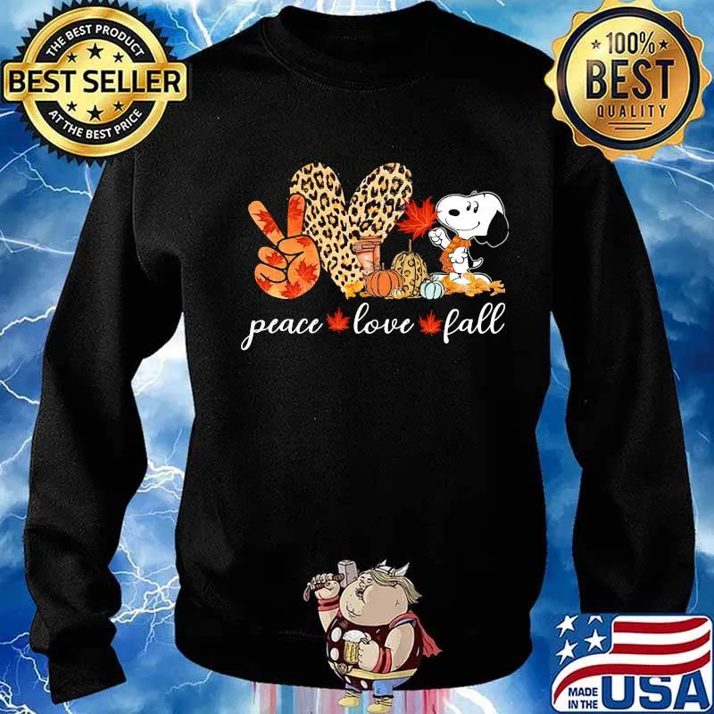 Peace love fall snoopy leopard s Sweater