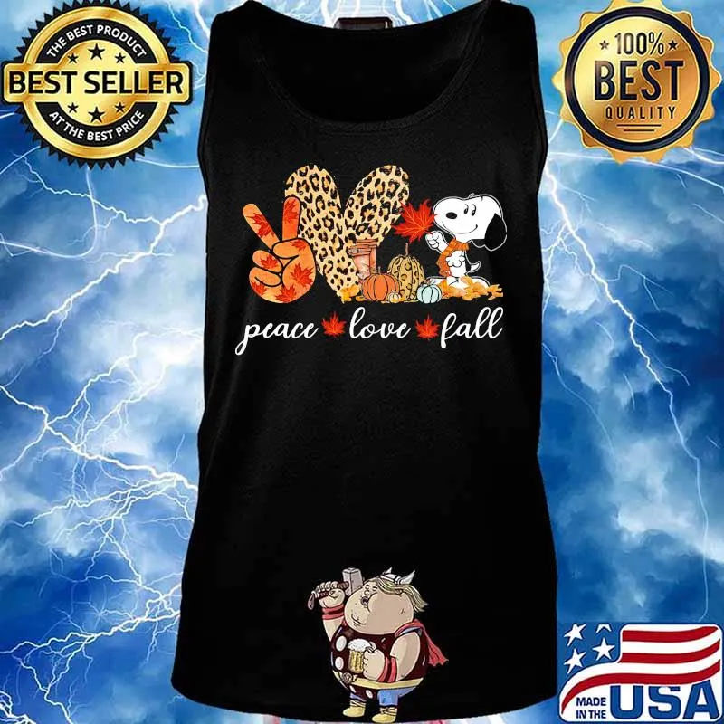 Peace love fall snoopy leopard s Tank top