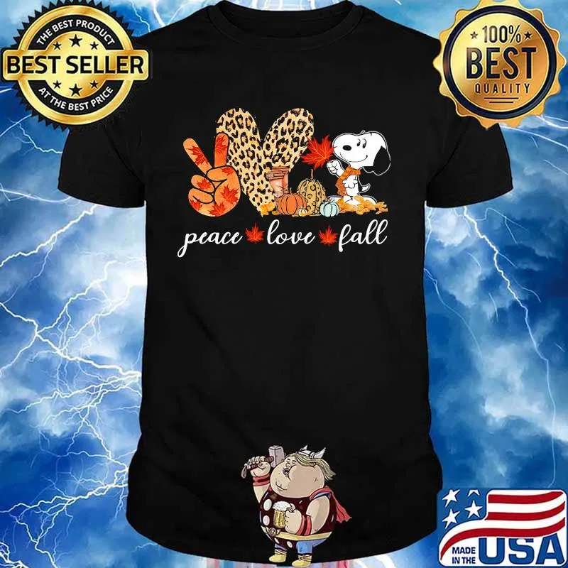 Peace love fall snoopy leopard shirt