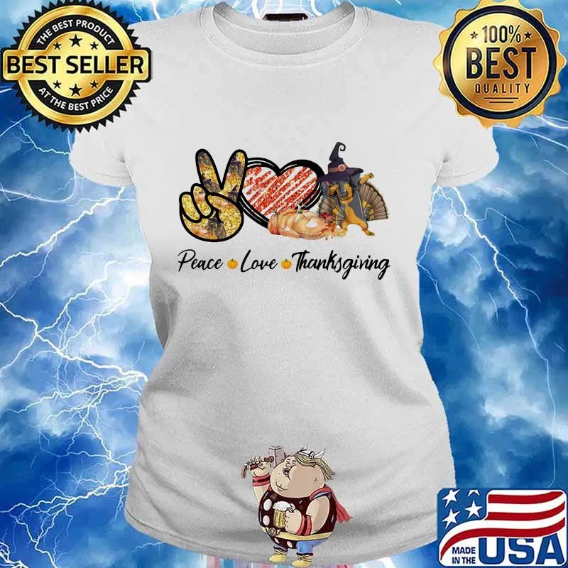Peace love thanksgiving dachshund s Ladies tee