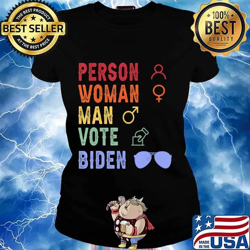Person Woman Man Vote Biden Vintage Retro Style T-Shirt Ladies tee