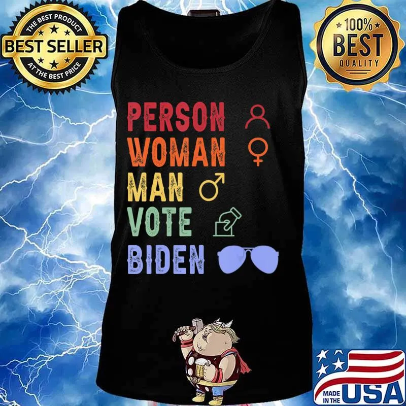 Person Woman Man Vote Biden Vintage Retro Style T-Shirt Tank top