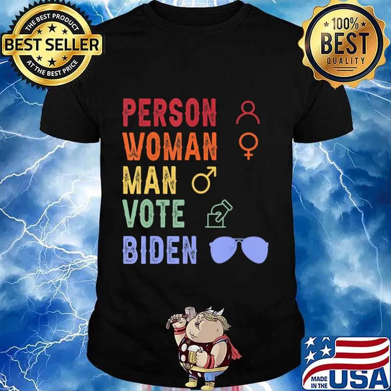 Person Woman Man Vote Biden Vintage Retro Style T-Shirt