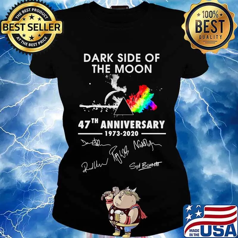 Pink floyd dark side of the moon 47th anniversary 1973 2020 signatures s Ladies tee